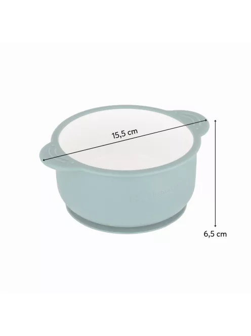 PETITE&MARS Kerámia tálka szilikon borítással - Misty Green