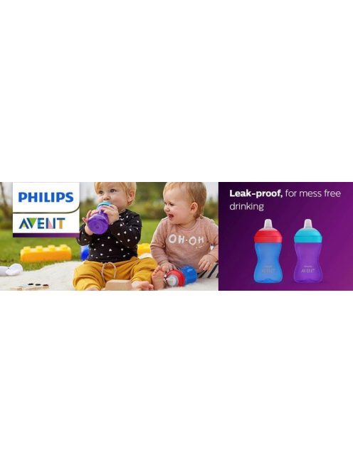 Avent SCF802/01 Puha harapásálló csorös pohár, 300 ml, kék