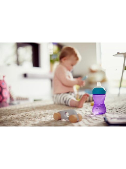 Avent SCF802/02 Puha harapásálló csőrös pohár 300 ml LILA (Lila, lányos)