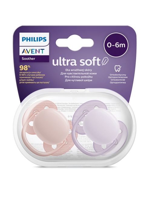 Avent SCF091/31 lányos játszócumi, ultrasoft premium, neutral, 0-6 hó, 2 db