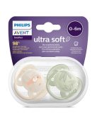 Avent SCF091/07 Játszócumi Ultrasoft Premium Állat 0-6hó fiús, 2 db