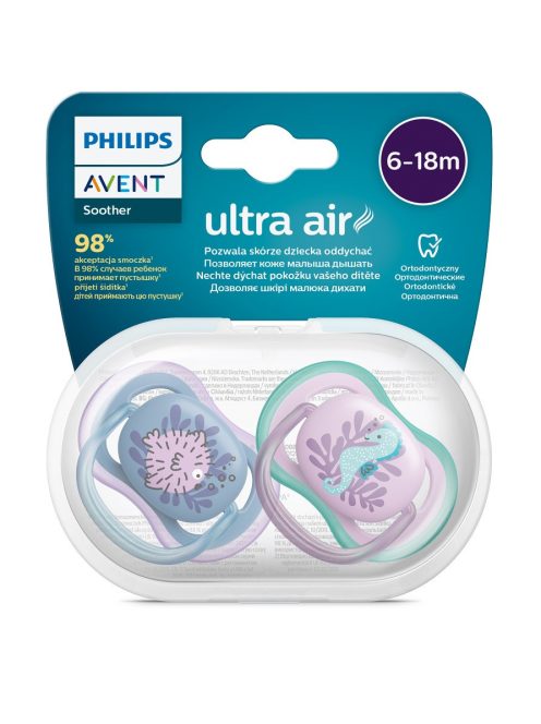 Avent SCF085/61 Játszócumi Ultra air Mintás 6-18hó lányos (tenger), 2db