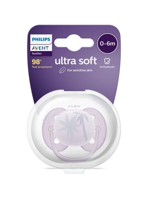 Avent SCF092/03 Ultrasoft premium, lila játszócumi, 0-6 hó, 1 db