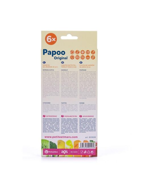 Petite&Mars Papoo Original tasak bébiételekhez, lion, 6 db