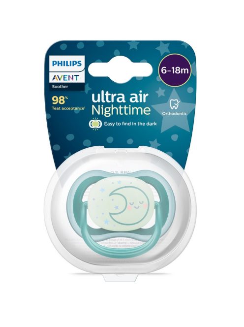 Avent SCF377/02 Játszócumi Ultra air éjszakai 6-18hó, 1db