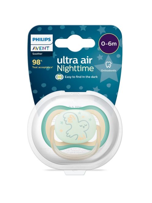 Avent SCF377/01 Játszócumi Ultra air éjszakai 0-6hó, 1db