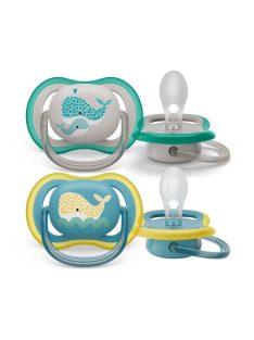   Philips AVENT Játszócumi, Ultra Air, mintás, 18 hó+, (bálna), 2db
