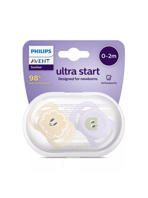 Philips AVENT SCF075/03 Játszócumi ultra start mintás 0-2hó 2 db - lányos