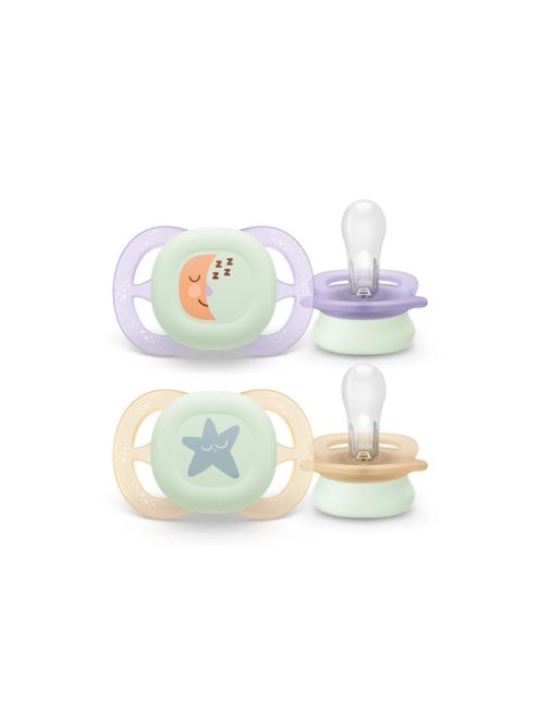 Philips AVENT SCF075/07 Játszócumi ultra start éjszakai 0-2hó 2 db - lányos