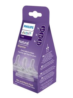   Philips AVENT SCY960/03 Natural Response etetőcumi mix 1hó+,3hó+,6hó+, 3 db