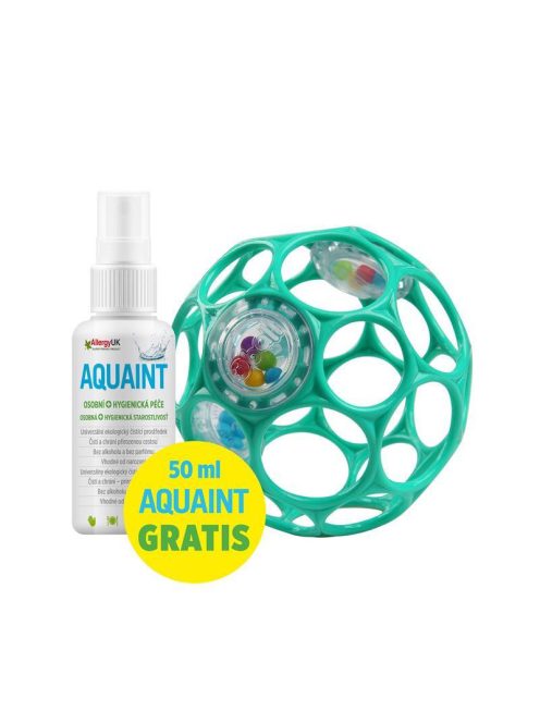 OBALL Csörgő Játék, 10 cm, dark turquoise, 0 hó+, + AJÁNDÉK Aquaint, 50ml