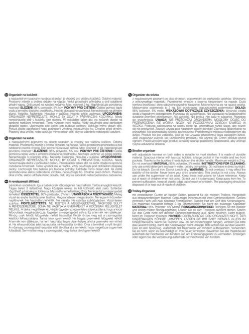 Petite&Mars Babakocsi szervező Pocket - Absolute Black