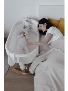   Petite&Mars Állítható gyerekágy ringató funkcióval Glory 2 az 1-ben - Mocha Beige