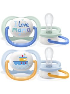   Avent SCF080/01 ultra air, 2 darab játszócumi, Text 0-6 hó, fiús