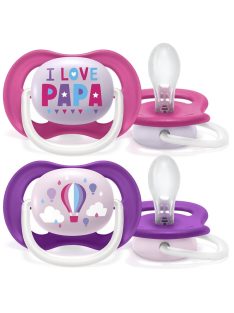   Avent SCF080/03 ultra air, 2 darab játszócumi, Text 6-18 hó, lányos