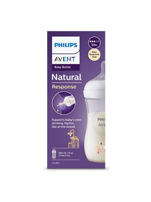 Avent SCY903/66 Natural Response cumisüveg 260 ml, 1hó+, zsiráf