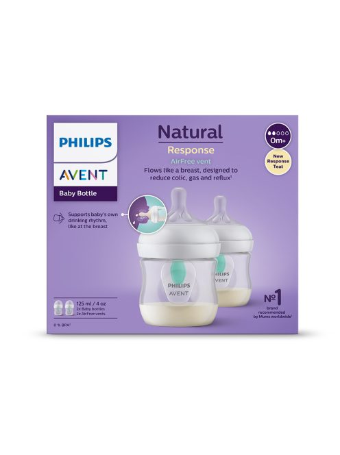Avent SCY670/02 Natural Response cumisüveg AirFree szeleppel 125 ml 0 hó+ 2 db