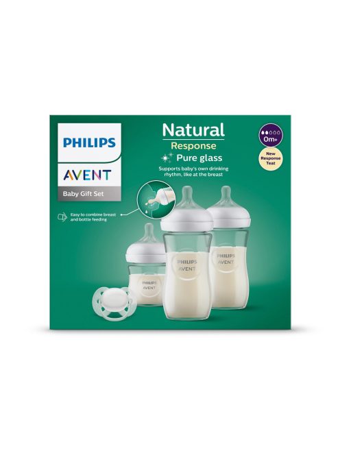 Philips AVENT Natural Response, újszülött ajándékcsomag, SCD878/11, üvegből készült