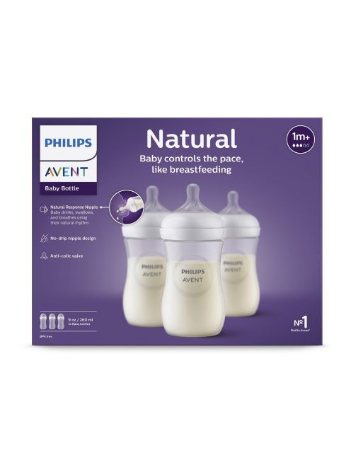 Philips AVENT SCY903/03 Natural Response cumisüveg 260 ml, 1hó+ 3db