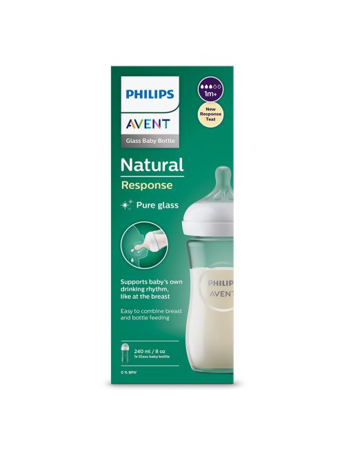 Avent SCY933/01 Natural Response üvegből készült cumisüveg 240 ml, 1hó+