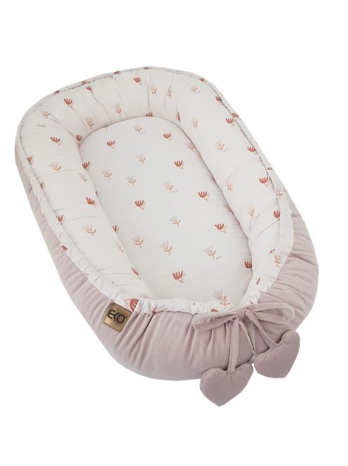 EKO Babafészek pamut Velvet 90x60cm - Beige Meadow