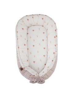 EKO Babafészek pamut Velvet 90x60cm - Beige Meadow