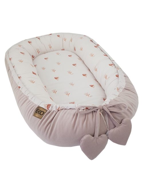 EKO Babafészek pamut Velvet 90x60cm - Beige Meadow