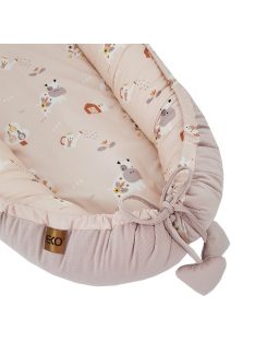   EKO Bölcső a babának Velvet 90x60 cm - My farm Powder pink