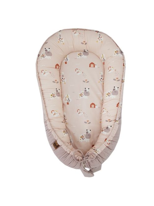 EKO Bölcső a babának Velvet 90x60 cm - My farm Powder pink