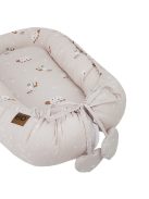 EKO Kétoldalas pamut babafészek Méhek Csillagok 90x60 cm - Bézs