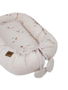   EKO Kétoldalas pamut babafészek Méhek Csillagok 90x60 cm - Bézs