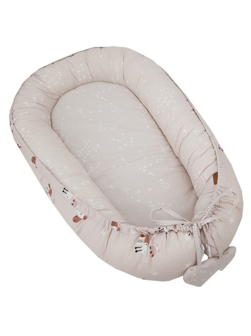 EKO Kétoldalas pamut babafészek Méhek Csillagok 90x60 cm - Bézs