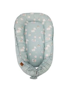 EKO Kétszínű pamut babafészek Dogs Stars 90x60 cm - Mint