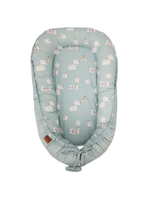 EKO Kétszínű pamut babafészek Dogs Stars 90x60 cm - Mint