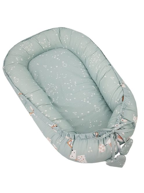 EKO Kétszínű pamut babafészek Dogs Stars 90x60 cm - Mint