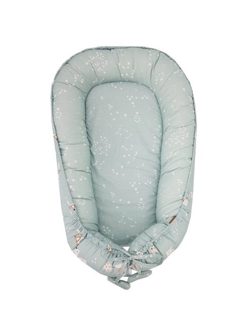 EKO Kétszínű pamut babafészek Dogs Stars 90x60 cm - Mint