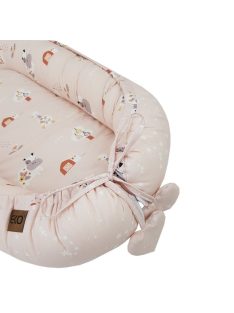   EKO Bölcső kétoldalas pamut 90x60 cm - My farm Stars Powder pink