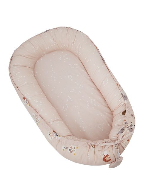 EKO Bölcső kétoldalas pamut 90x60 cm - My farm Stars Powder pink