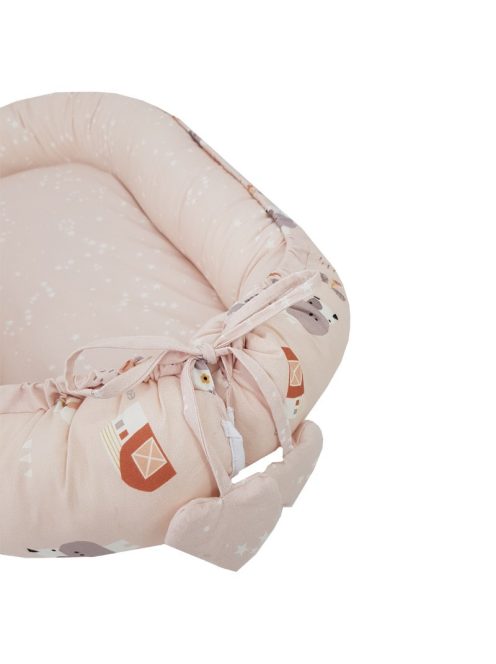 EKO Bölcső kétoldalas pamut 90x60 cm - My farm Stars Powder pink