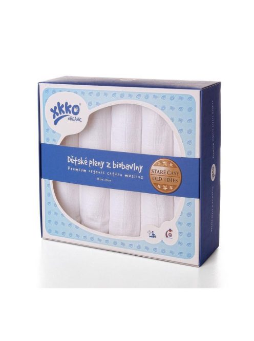KIKKO Pelenkák gyermek BIOpamutból Régi idők 70x70 cm, fehér 5 db