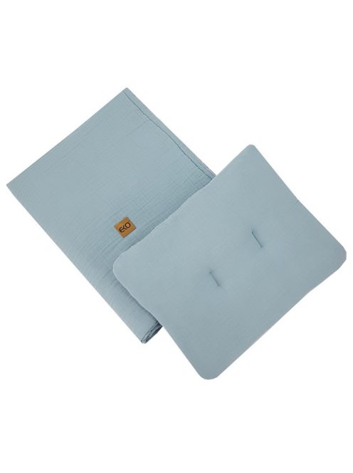 EKO Ágynemű szett 2 részes muszlin 30x40 cm, 75x100 cm - Blue