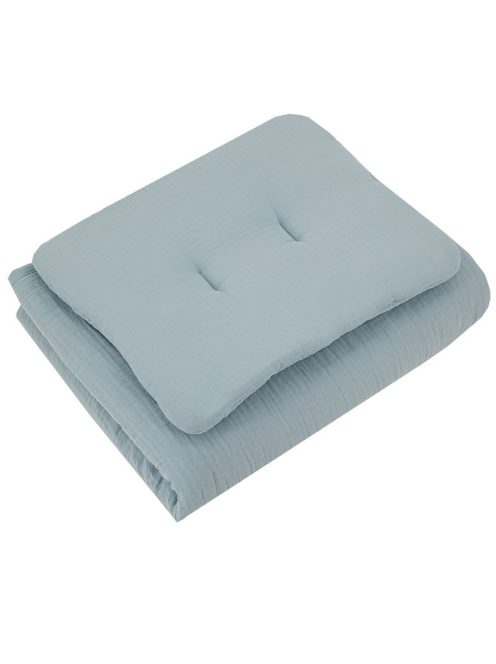 EKO Ágynemű szett 2 részes muszlin 30x40 cm, 75x100 cm - Blue