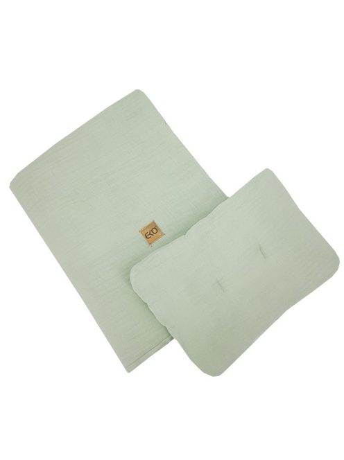 EKO Ágynemű szett 2 részes muszlin 30x40 cm, 75x100 cm - Mentol