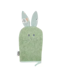  EKO Pamut frottír fürdetőkesztyű fülekkel Bunny 20x15 cm - Olive green