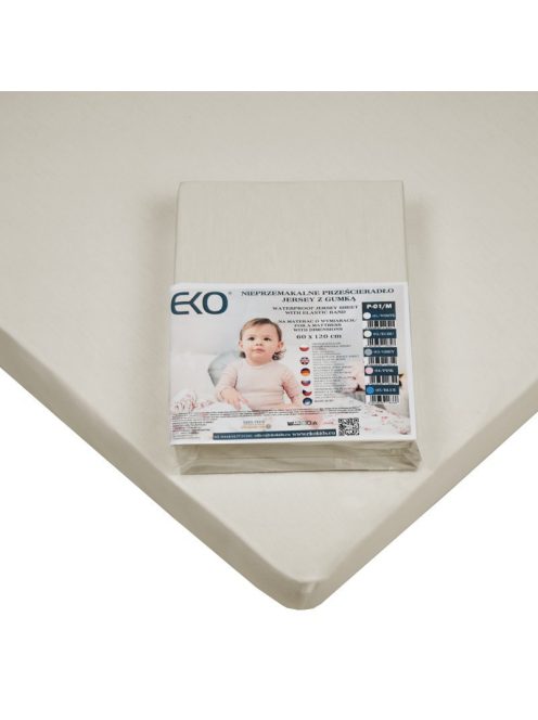 EKO Vízálló gumis lepedő, Jersey, bézs, 120x60 cm