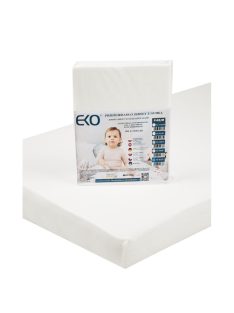 EKO Gumis lepedő, Jersey, fehér, 120x60 cm