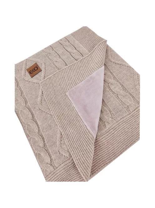 EKO Kasmír takaró szőrme béléssel 100x80 cm - Beige