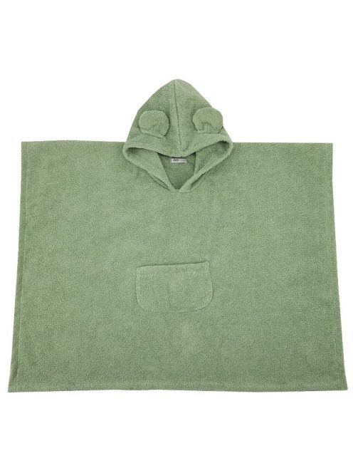 EKO Poncsó pamutból kapucnival és fülekkel 75x120 cm - Olive green