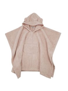   EKO Poncso pamutból kapucnival és fülekkel 75x120 cm - Powder pink