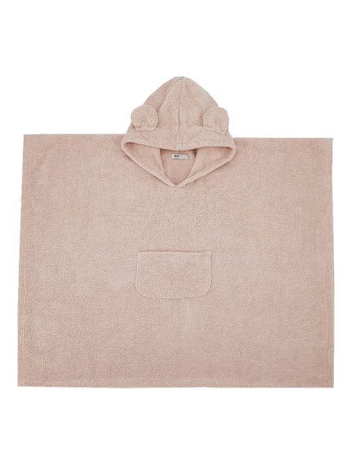 EKO Poncso pamutból kapucnival és fülekkel 75x120 cm - Powder pink